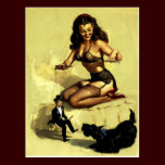 Vintage Elvgren Marionette Manipulator Pin up girl postcards