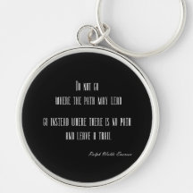 Vintage Emerson Inspirational Quote on Black Keychain