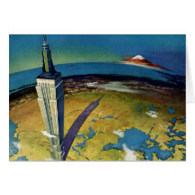 Vintage Empire State Building New York City Card