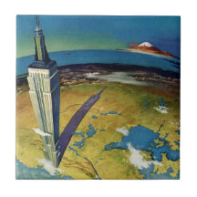 Vintage Empire State Building New York City Ceramic Tile