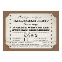 VINTAGE ENGAGEMENT TICKET TYPOGRAPHIC INVITES
