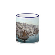 Vintage England  Brixham Harbour 1890's Coffee Mug