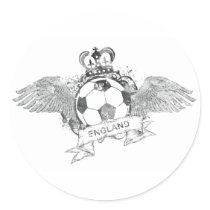Vintage England Football Round Sticker