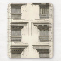 Vintage Entablatures, Orders of Architecture Mouse Pads