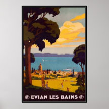 Vintage Évian-les-Bains, Rhône-Alpes, France - Print