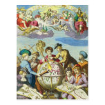 Vintage Explorers with Antique Globe Map, 1542 Post Cards
