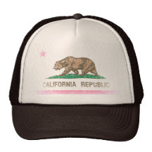 Vintage Fade California Republic Flag Trucker Hats