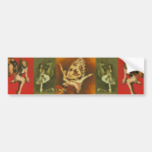 Vintage Fairy pin-ups Bumper Sticker