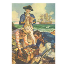 Vintage Fairy Tale Pirates, Treasure Island Custom Invites