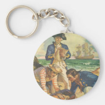 Vintage Fairy Tale Pirates, Treasure Island Key Chain