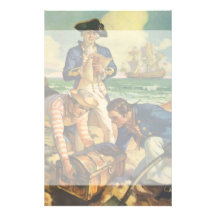 Vintage Fairy Tale Pirates, Treasure Island Stationery Paper