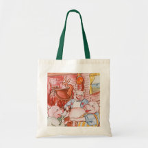 Vintage Fairy Tale Three Little Pigs and the Wolf Tote Bag