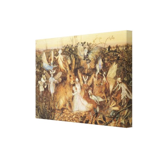 Vintage Fairy Tales, Rabbit Among the Fairies Gallery Wrap Canvas