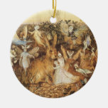 Vintage Fairy Tales, Rabbit Among the Fairies Christmas Tree Ornament