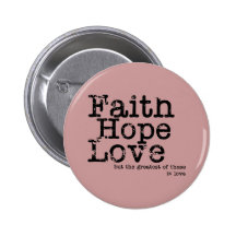 Vintage Faith Hope Love Button