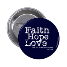 Vintage Faith Hope Love Button