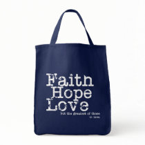 Vintage Faith Hope Love Canvas Bag