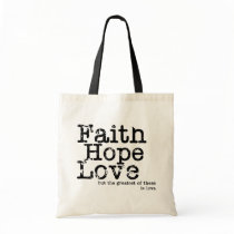 Vintage Faith Hope Love Canvas Bag