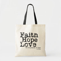 Vintage Faith Hope Love Canvas Bag