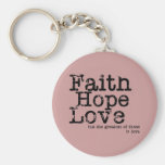 Vintage Faith Hope Love Keychain