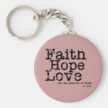 Vintage Faith Hope Love Keychain