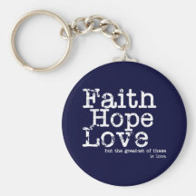 Vintage Faith Hope Love Keychain