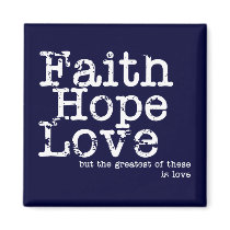Vintage Faith Hope Love Magnet