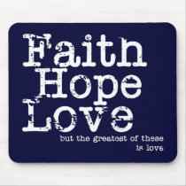 Vintage Faith Hope Love Mousepad