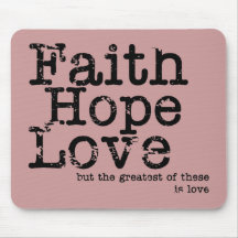 Vintage Faith Hope Love Mousepad