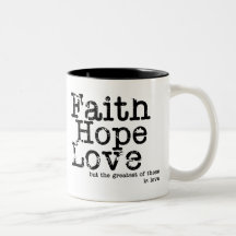 Vintage Faith Hope Love Mug
