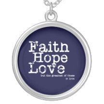 Vintage Faith Hope Love Necklace