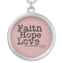 Vintage Faith Hope Love Necklace