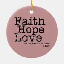 Vintage Faith Hope Love Ornament
