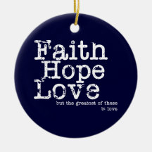 Vintage Faith Hope Love Ornament