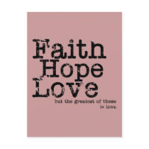 Vintage Faith Hope Love Postcard