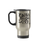 Vintage Faith Hope Love Travel Mug