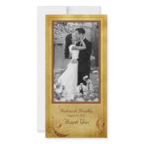 Vintage Fall Country Floral Wedding Photocard