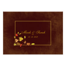 Vintage Falling Leaves Chocolate Invitation