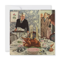 Vintage Family Thanksgiving Dinner Invitation
