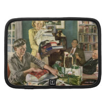 Vintage Family Wrapping Presents on Christmas Eve Planners