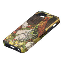 Vintage Farm Animals, Rooster, Hens, Chickens iPhone 5 Cover