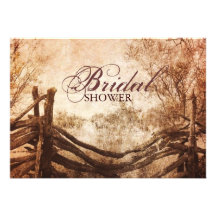 vintage farm fence western country bridal shower custom announcements