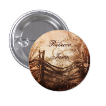 vintage farm fence western country wedding button