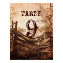 vintage farm fence western country wedding table postcards