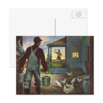 Vintage Farmer Working on the Farm Postcards