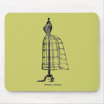 Vintage Fashion Victorian Wire Dress Form Design Mouse Pad