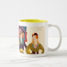 Vintage Fashionable Women Retro Colorful Bold Coffee Mugs