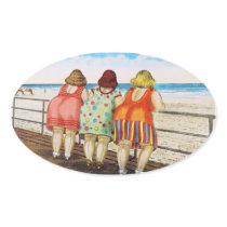 Vintage Fat Bottomed Girls at Beach Oval Stickers