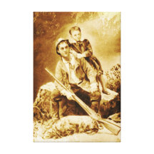 Vintage Father and Son Wrapped Canvas Canvas Print