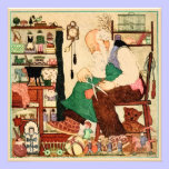 Vintage Father Christmas in his workshop invitations